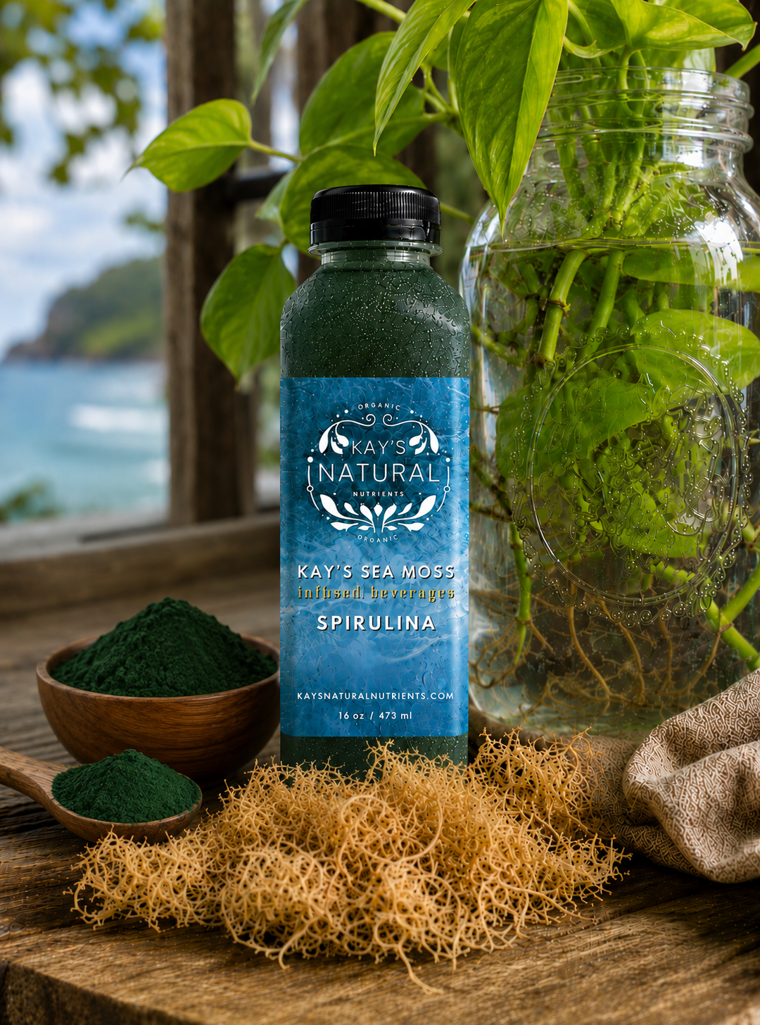 Spirulina-Infused Sea Moss Beverage